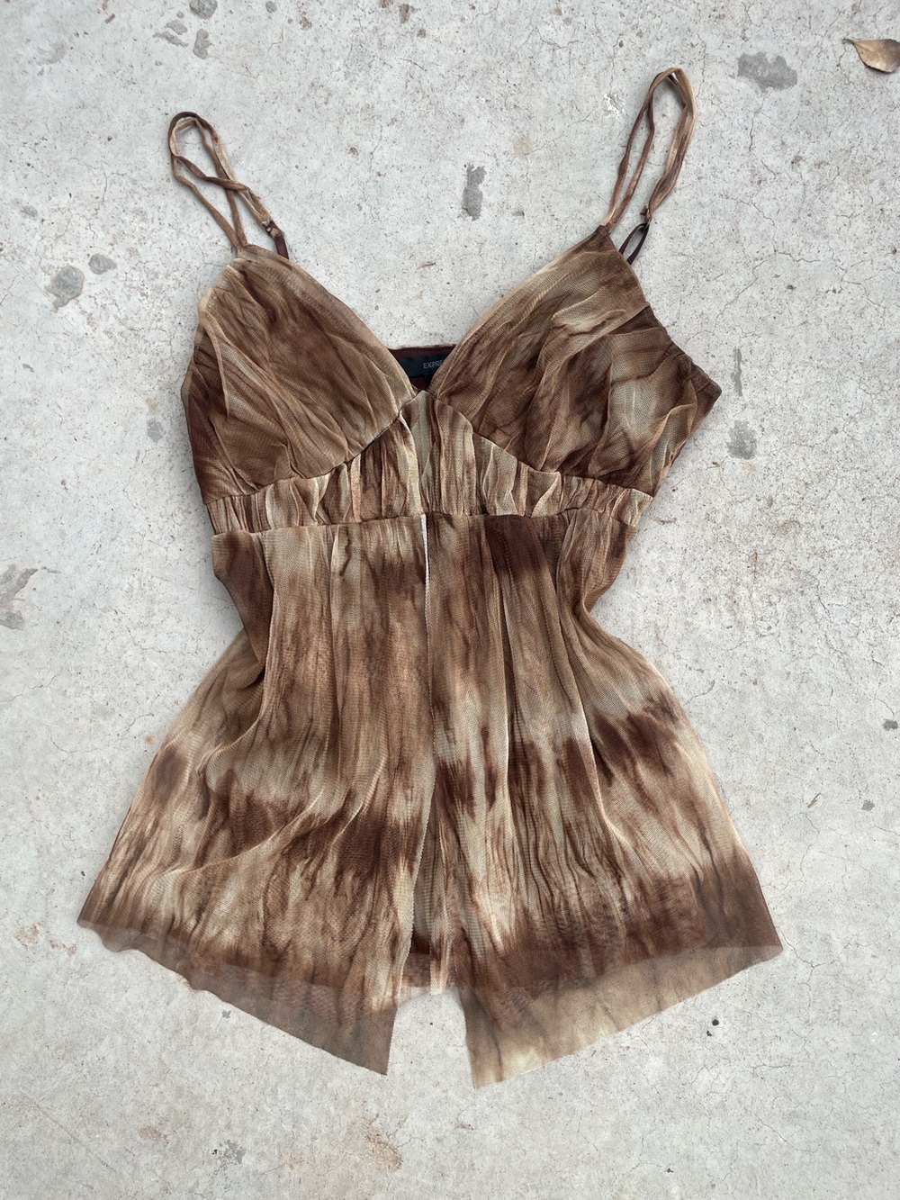 Express RARE Vintage Y2K Tulle Mesh Fairy Babydoll Top